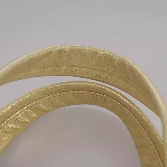 BURBERRY Hand Bag Leather Gold Auth ti2578 - Picture 8 of 14